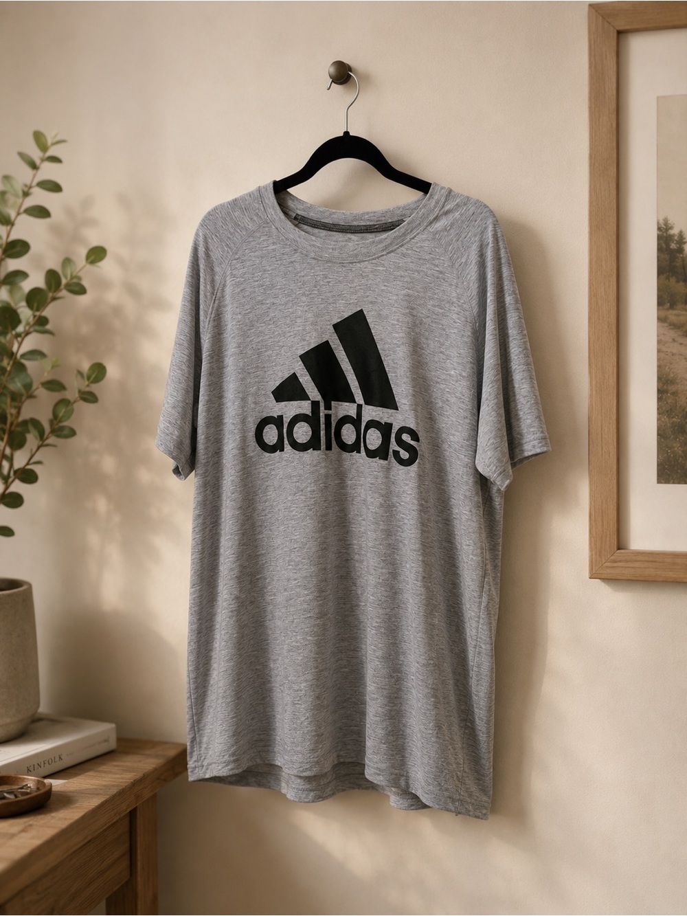 adidas Gray Tee with Black Logo